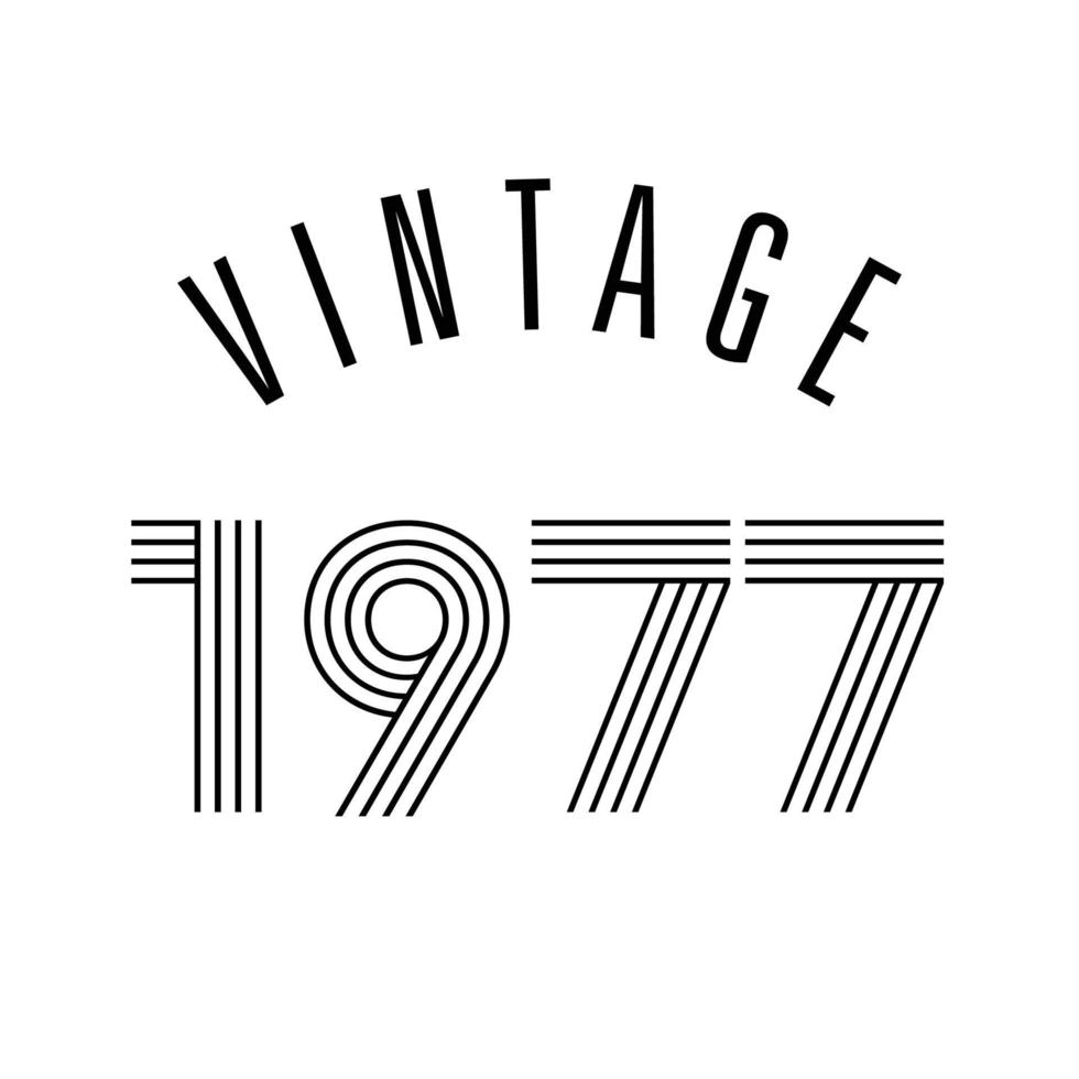 1977 vintage retrò t-shirt design vettoriale