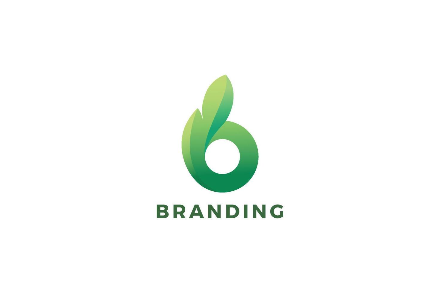 lettera b logo ambientale per la cura botanica a foglia verde vettore