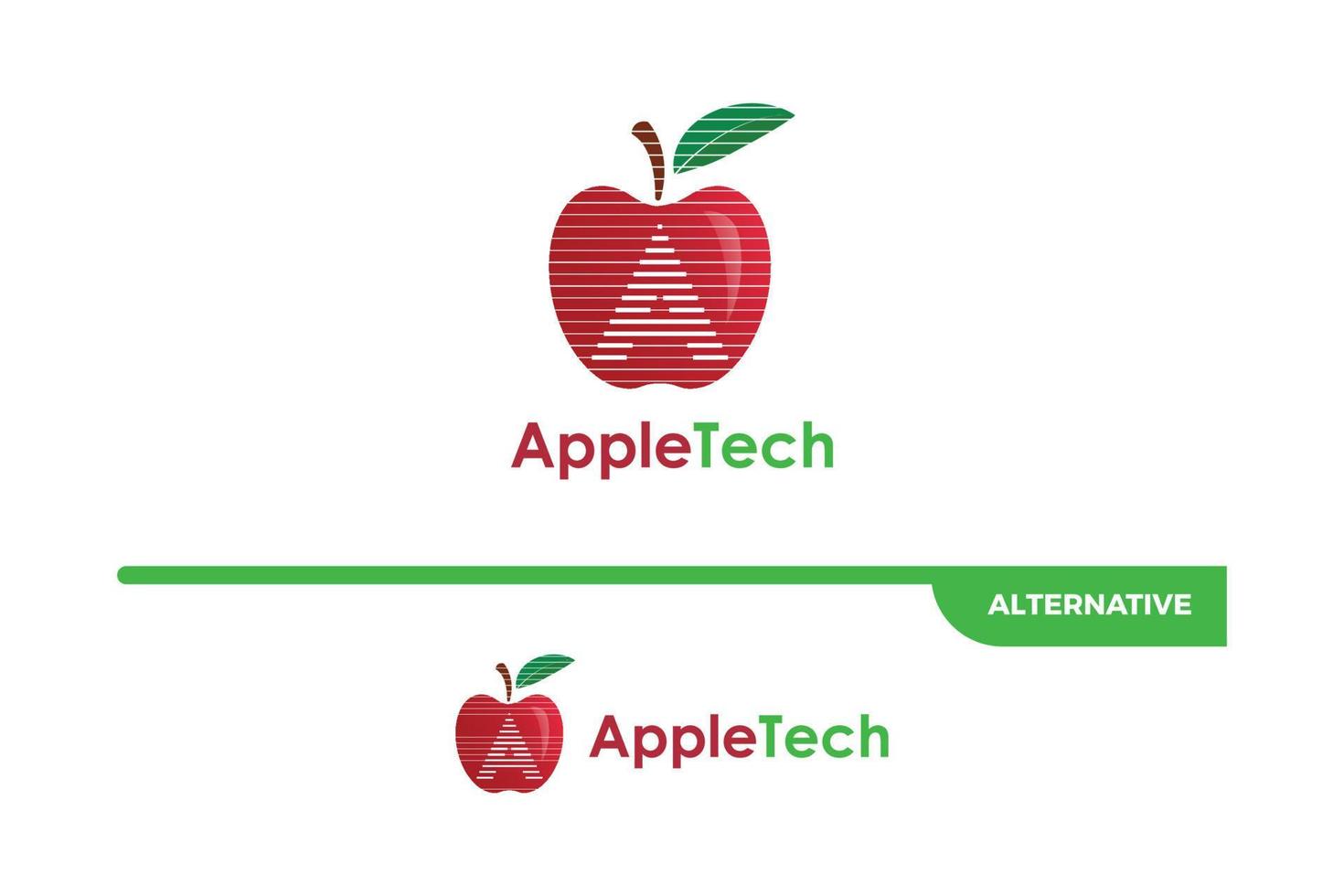 lettera un logo mela vettore