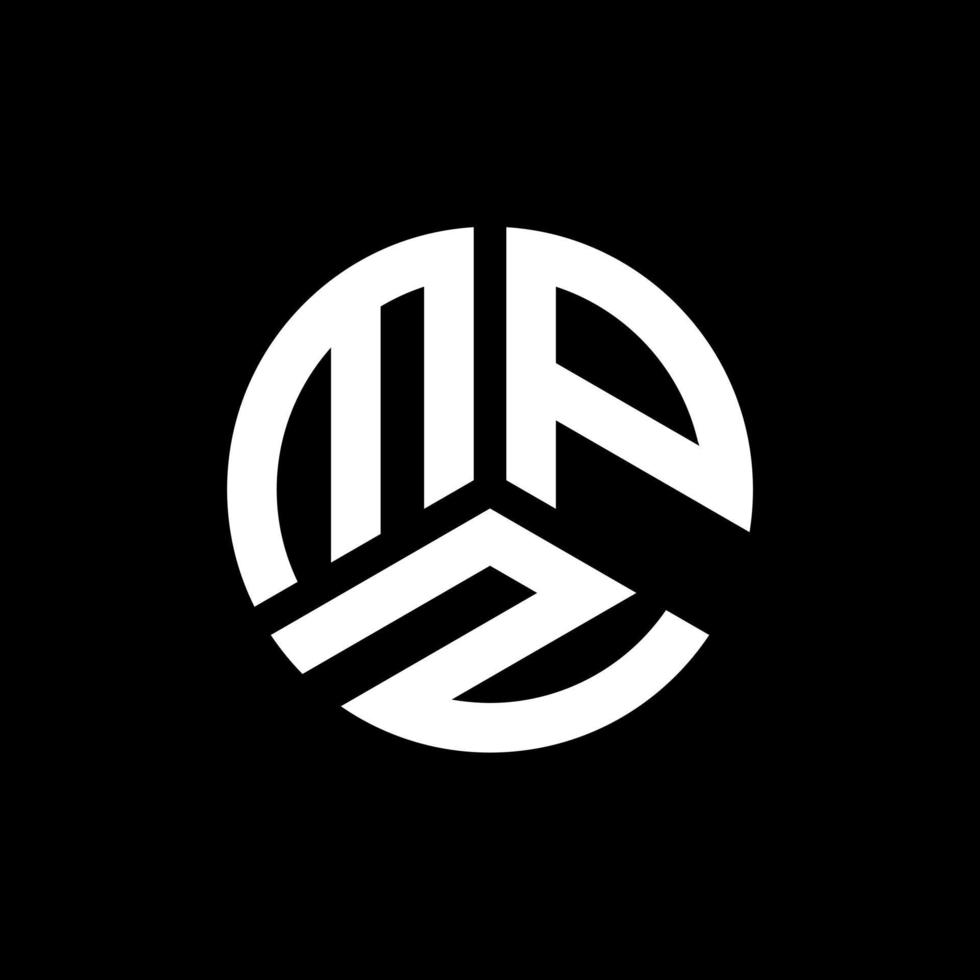 design del logo della lettera mpz su sfondo nero. mpz creative iniziali lettera logo concept. disegno della lettera mpz. vettore