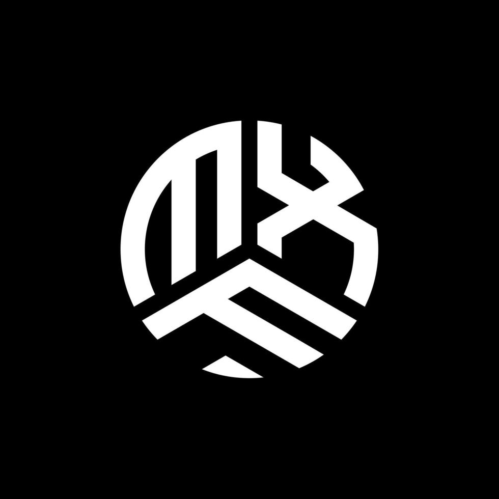 design del logo della lettera mxf su sfondo nero. mxf creative iniziali lettera logo concept. disegno della lettera mxf. vettore