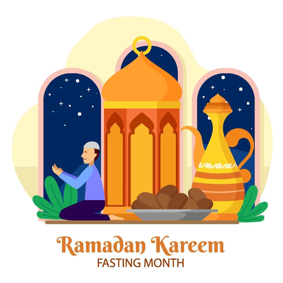concetto di mese di digiuno del ramadan vettore