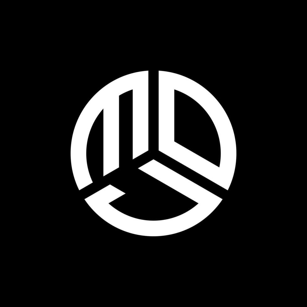 design del logo della lettera moj su sfondo nero. moj creative iniziali lettera logo concept. disegno della lettera moj. vettore