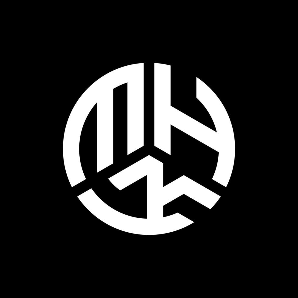 mhk lettera logo design su sfondo nero. mhk creative iniziali lettera logo concept. disegno della lettera mhk. vettore