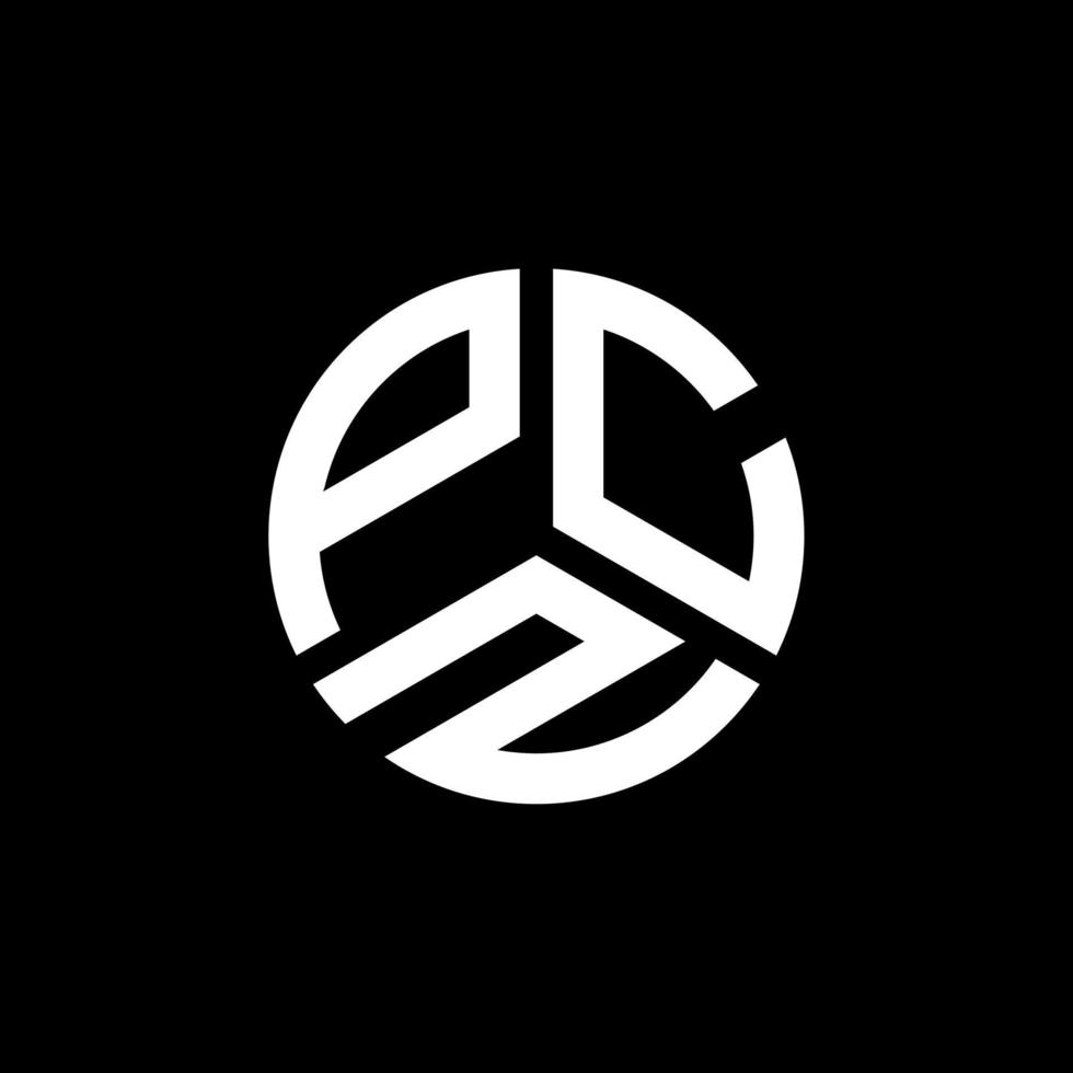 design del logo della lettera pcz su sfondo nero. pcz creative iniziali lettera logo concept. disegno della lettera pcz. vettore
