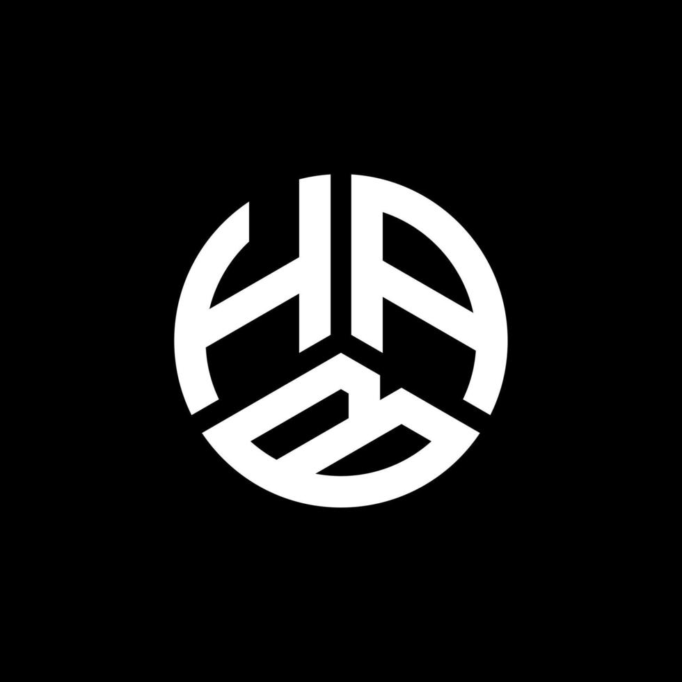 design del logo della lettera hab su sfondo bianco. concetto di logo della lettera di iniziali creative di hab. disegno della lettera di hab. vettore