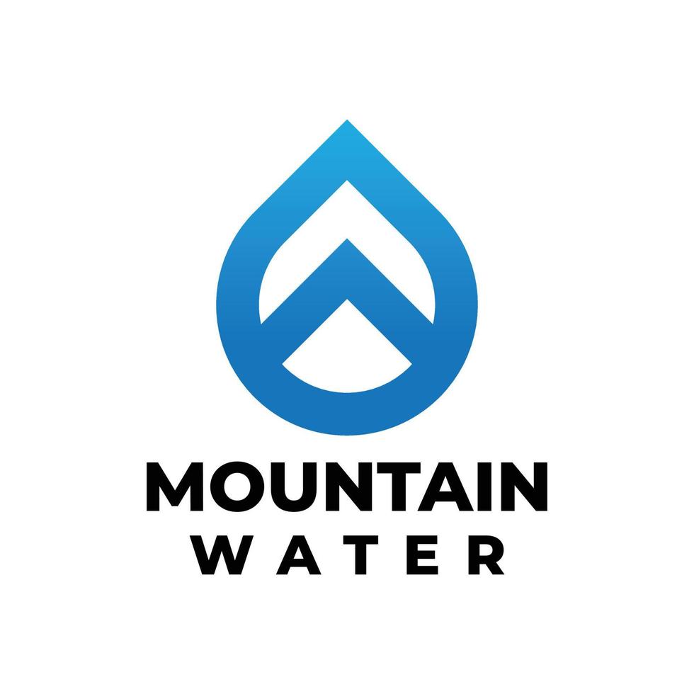 design semplice e moderno del logo della montagna d'acqua vettore