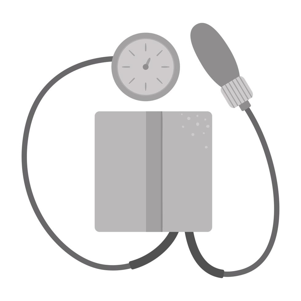 icona del tonometro piatto vettoriale. immagine di attrezzature mediche isolato su sfondo bianco. concetto di assistenza sanitaria, ricerca e laboratorio. controllo sanitario o clip art di trattamento vettore