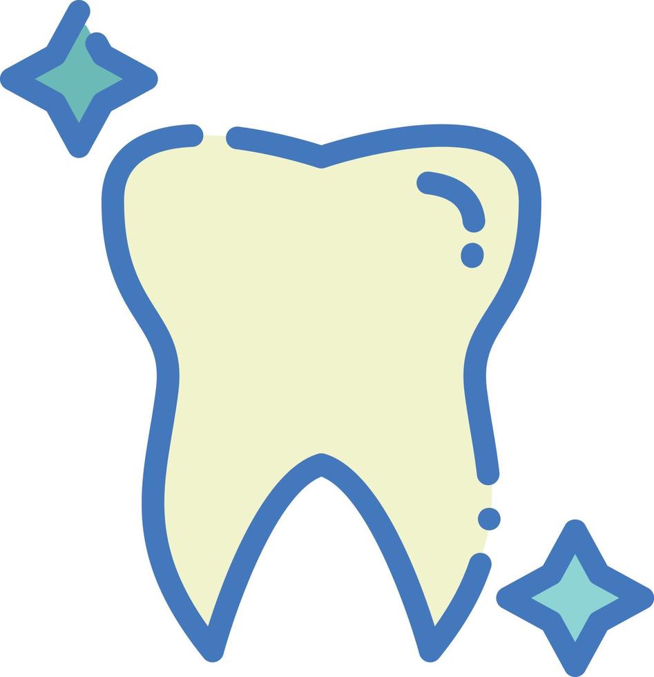 illustrazione dell'icona del dente con stile piatto vettore