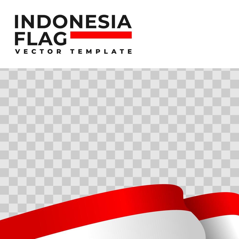 illustrazione vettoriale della bandiera dell'indonesia con sfondo trasparente. modello vettoriale della bandiera del paese.