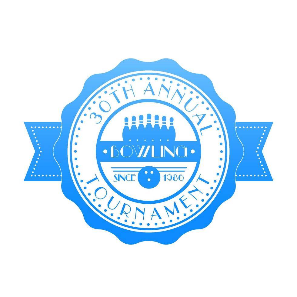 distintivo del torneo di bowling, emblema vettoriale