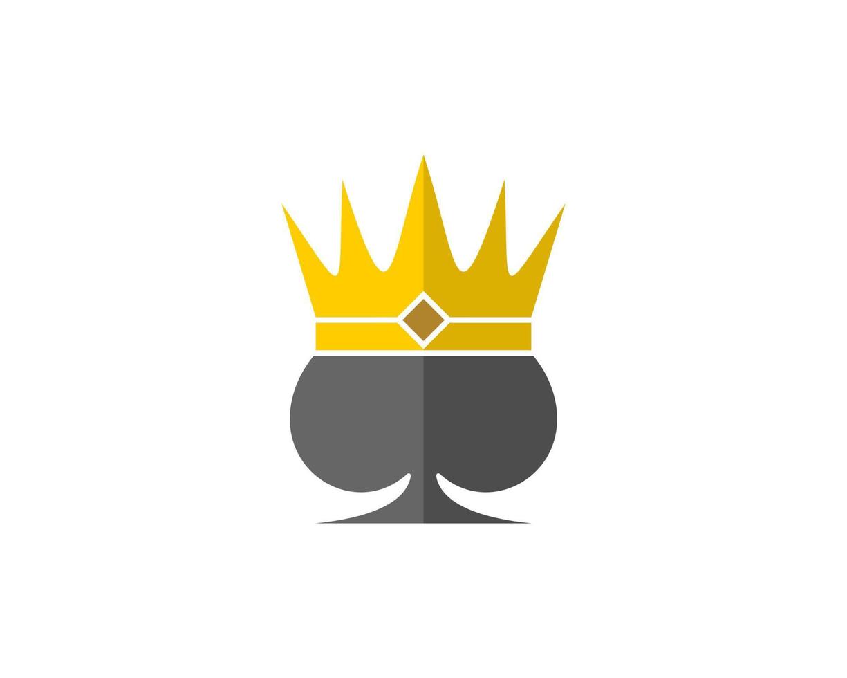 vanga con il logo dell'illustrazione della corona del re vettore