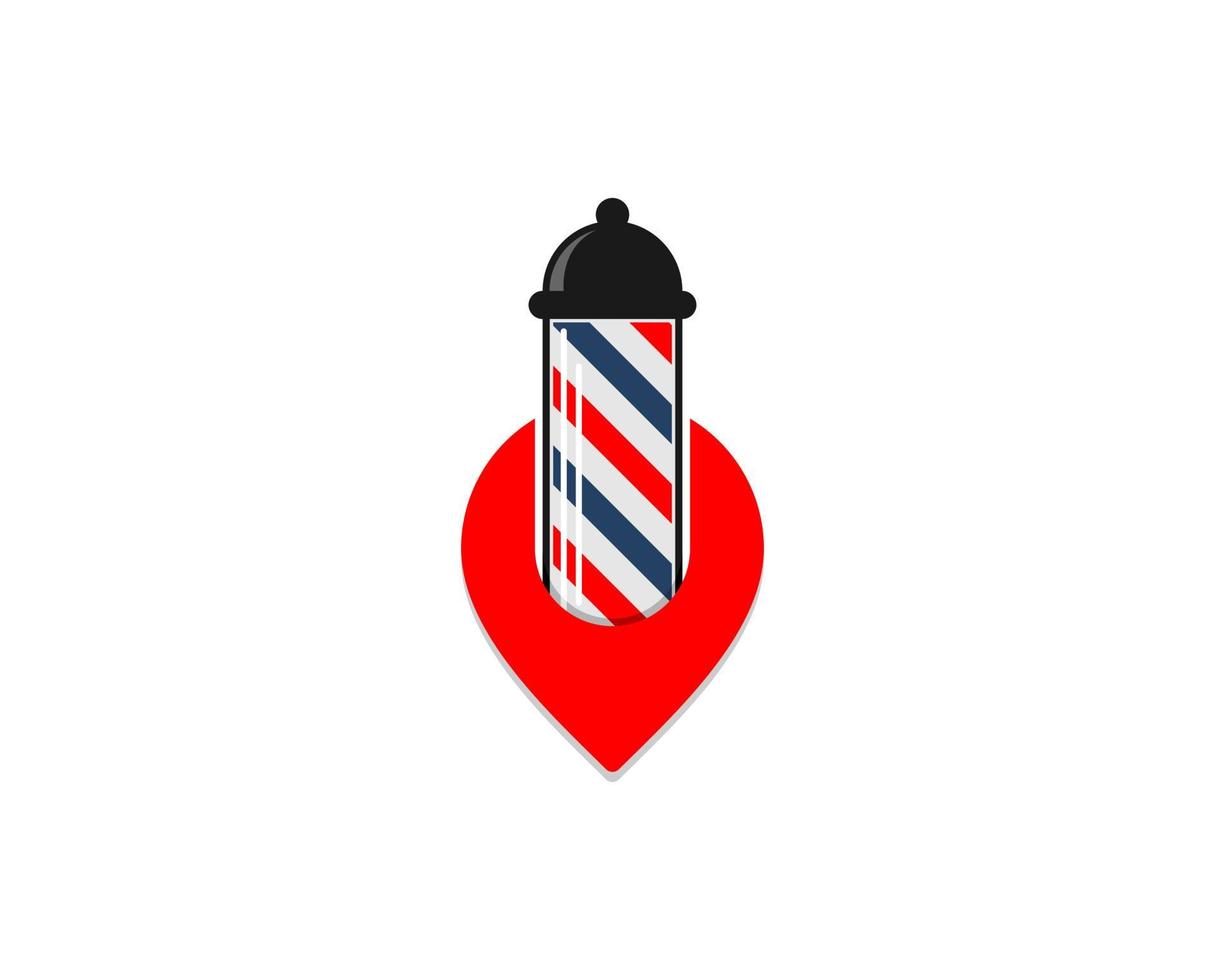 lampada da barbiere nel logo della posizione del punto vettore