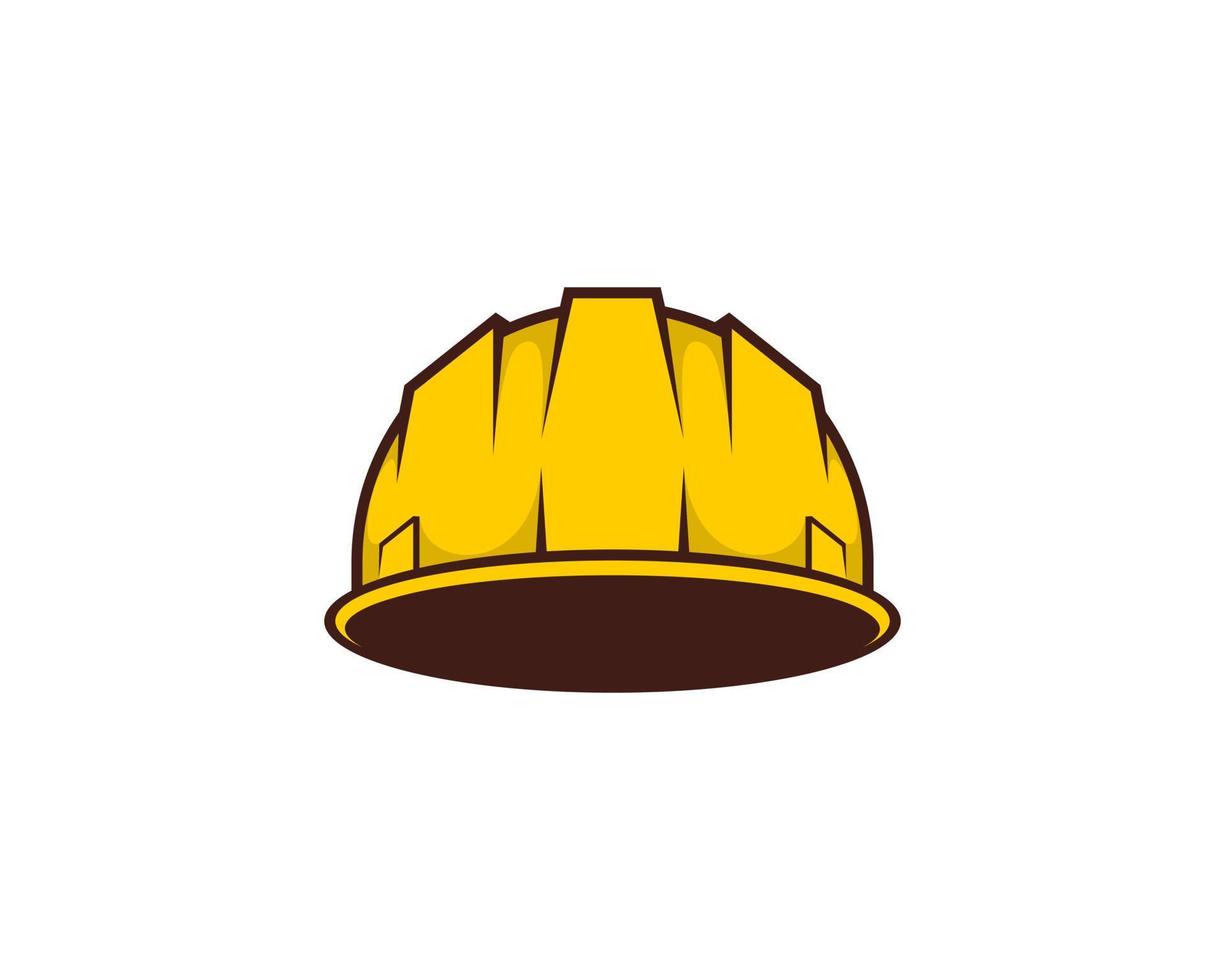logo dell'illustrazione del casco di sicurezza del lavoratore vettore