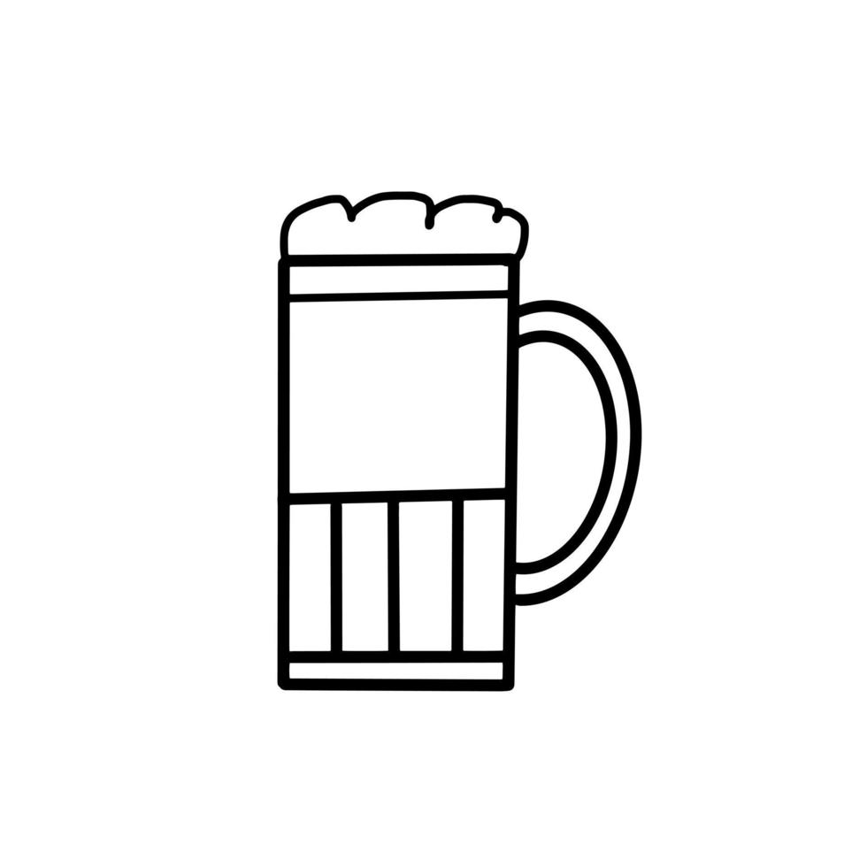 bevanda birra bevanda per rilassarsi e festeggiare doodle linea organica disegnata a mano vettore