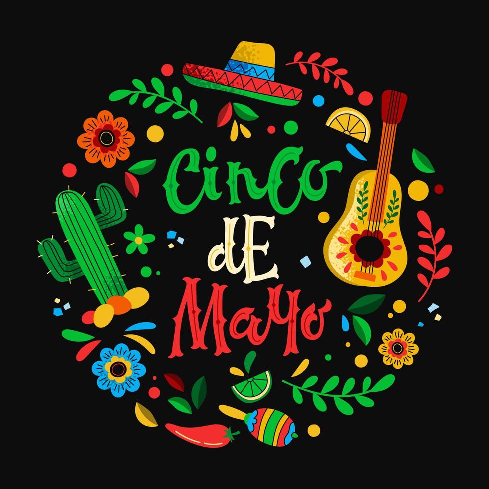 poster per la celebrazione delle vacanze di cinco de mayo vettore