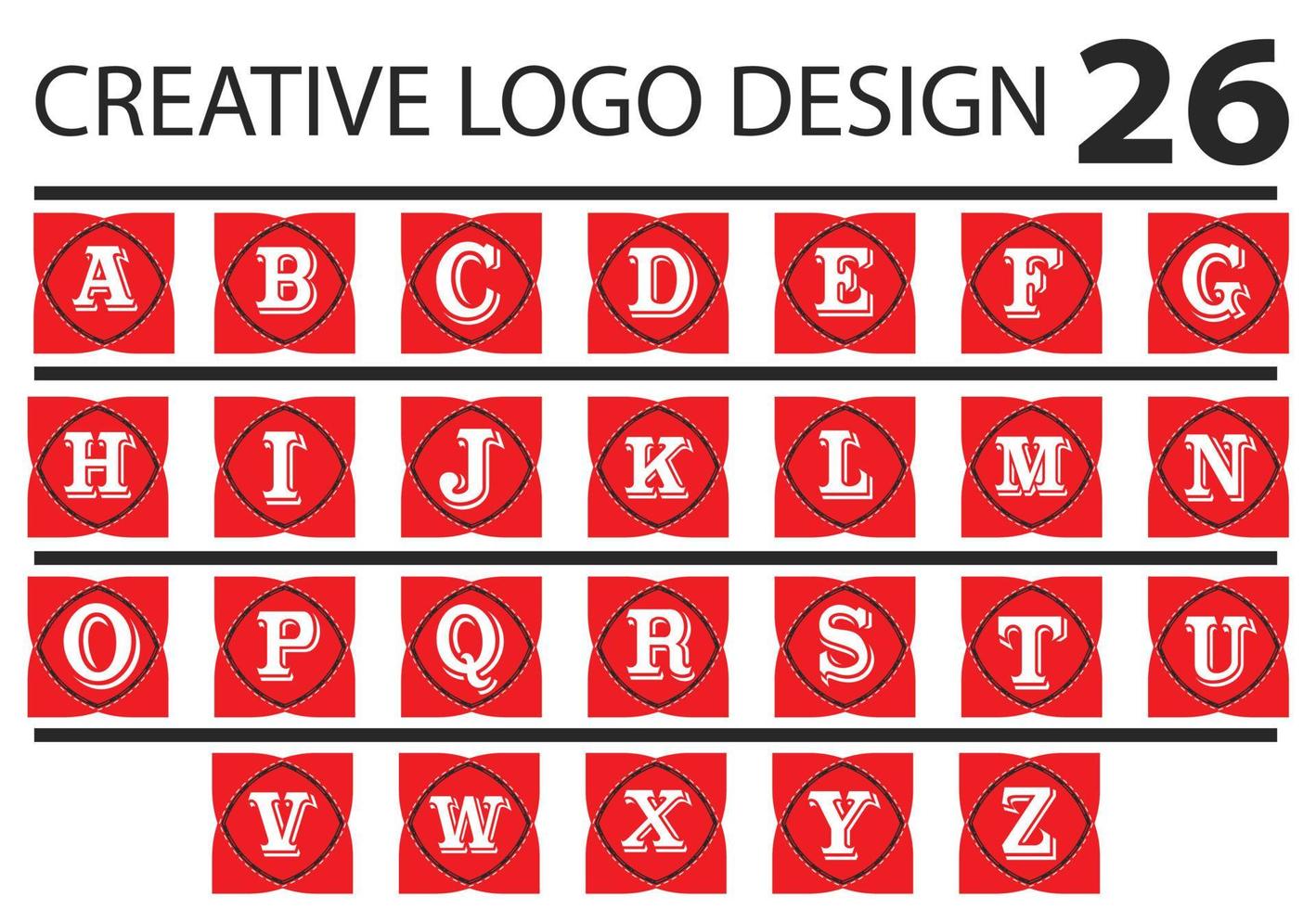 Pacchetto di modelli di logo e design di icone con lettere dalla a alla z vettore