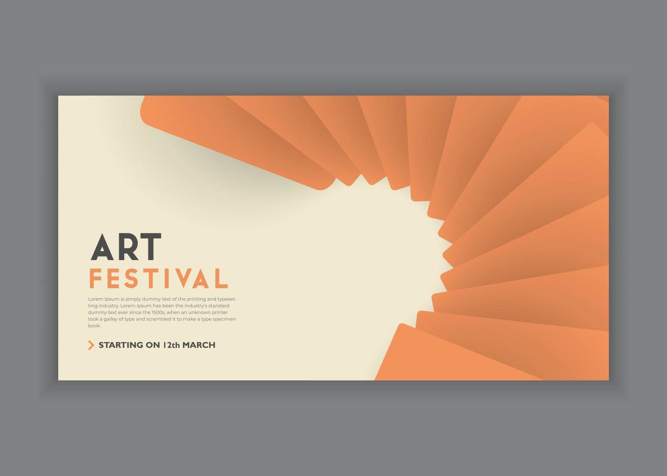 vettore premium del modello di progettazione banner orizzontale astratto festival d'arte
