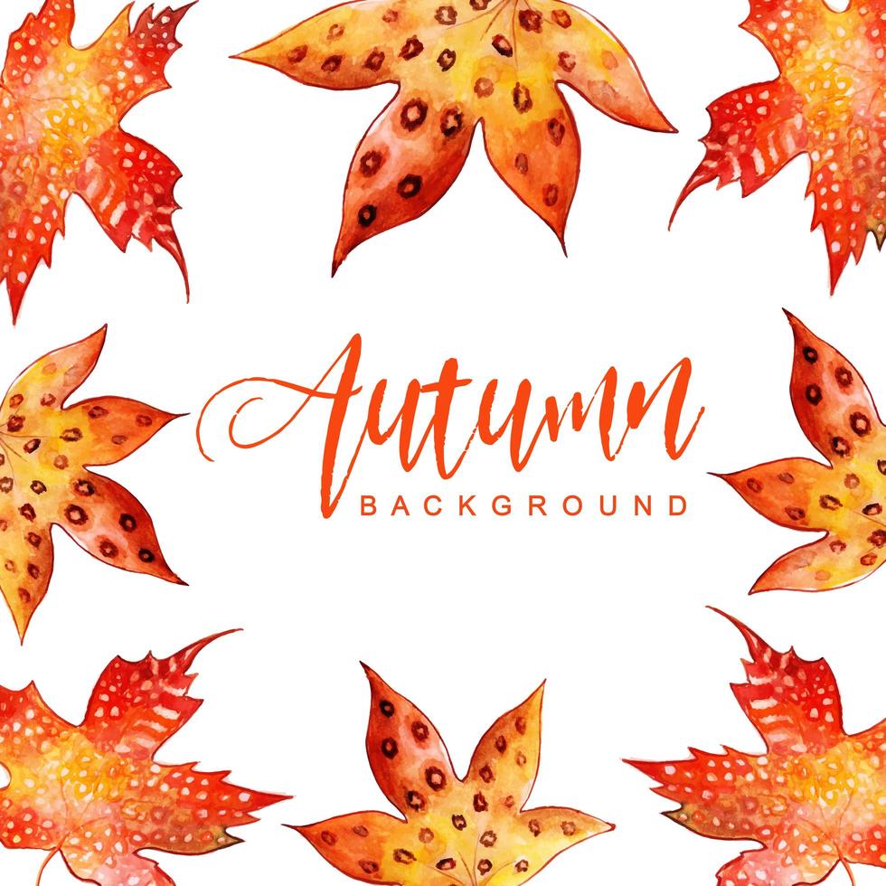 cornice di foglie di autunno dell'acquerello vettore