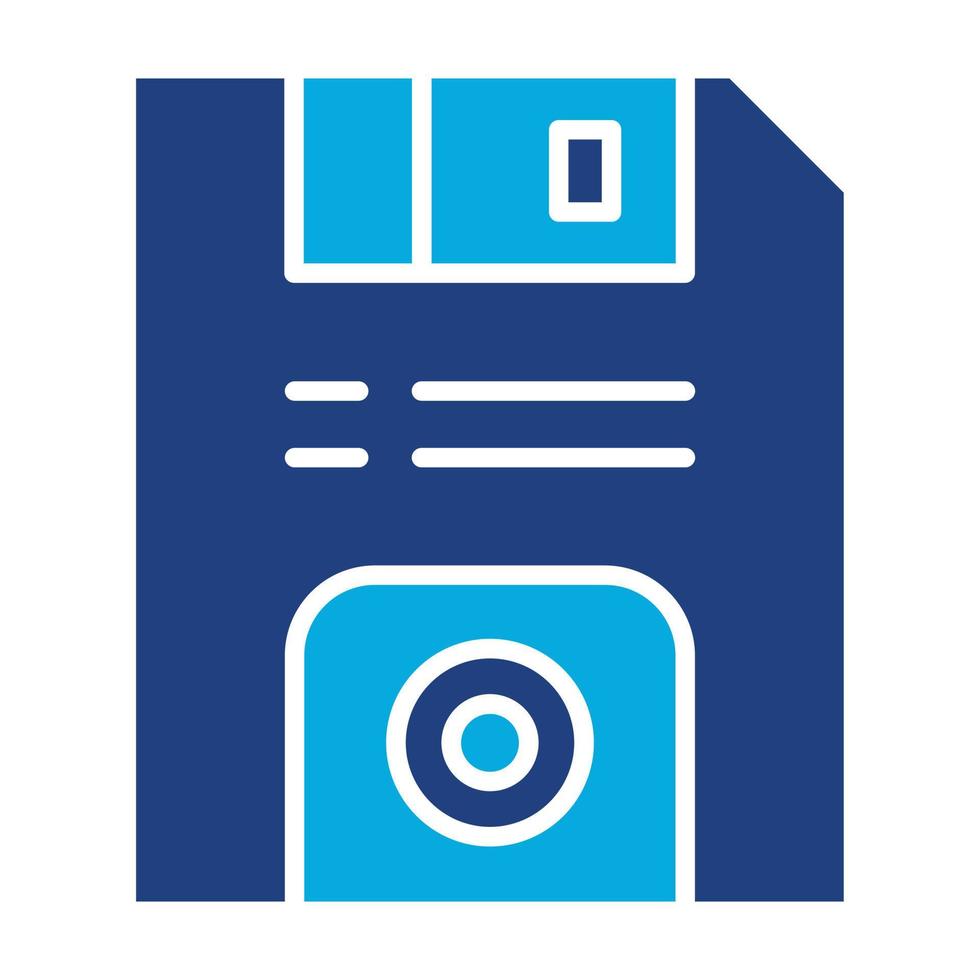 icona a due colori del glifo del floppy disk vettore