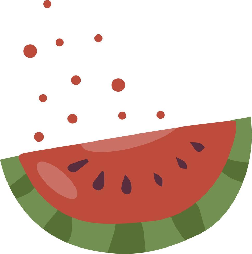 pezzo di frutta fresca. fetta di anguria. cibo vegano. illustrazione vettoriale piatta, elemento per il tuo design