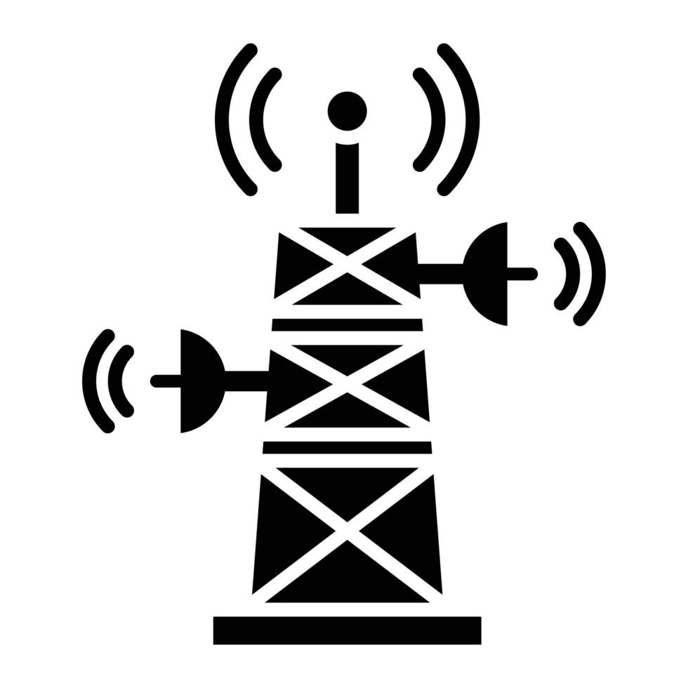 icona del glifo della torre del segnale vettore
