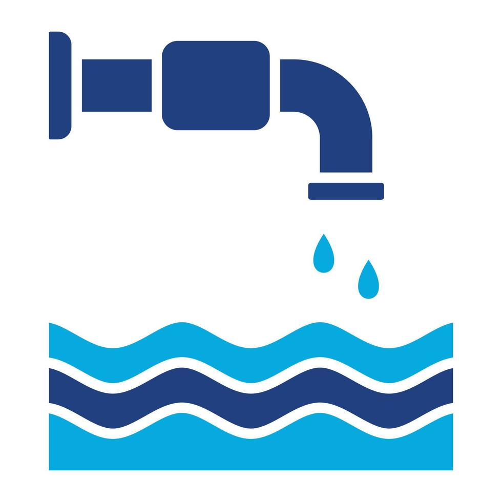 icona a colori due del glifo della gestione dell'acqua vettore