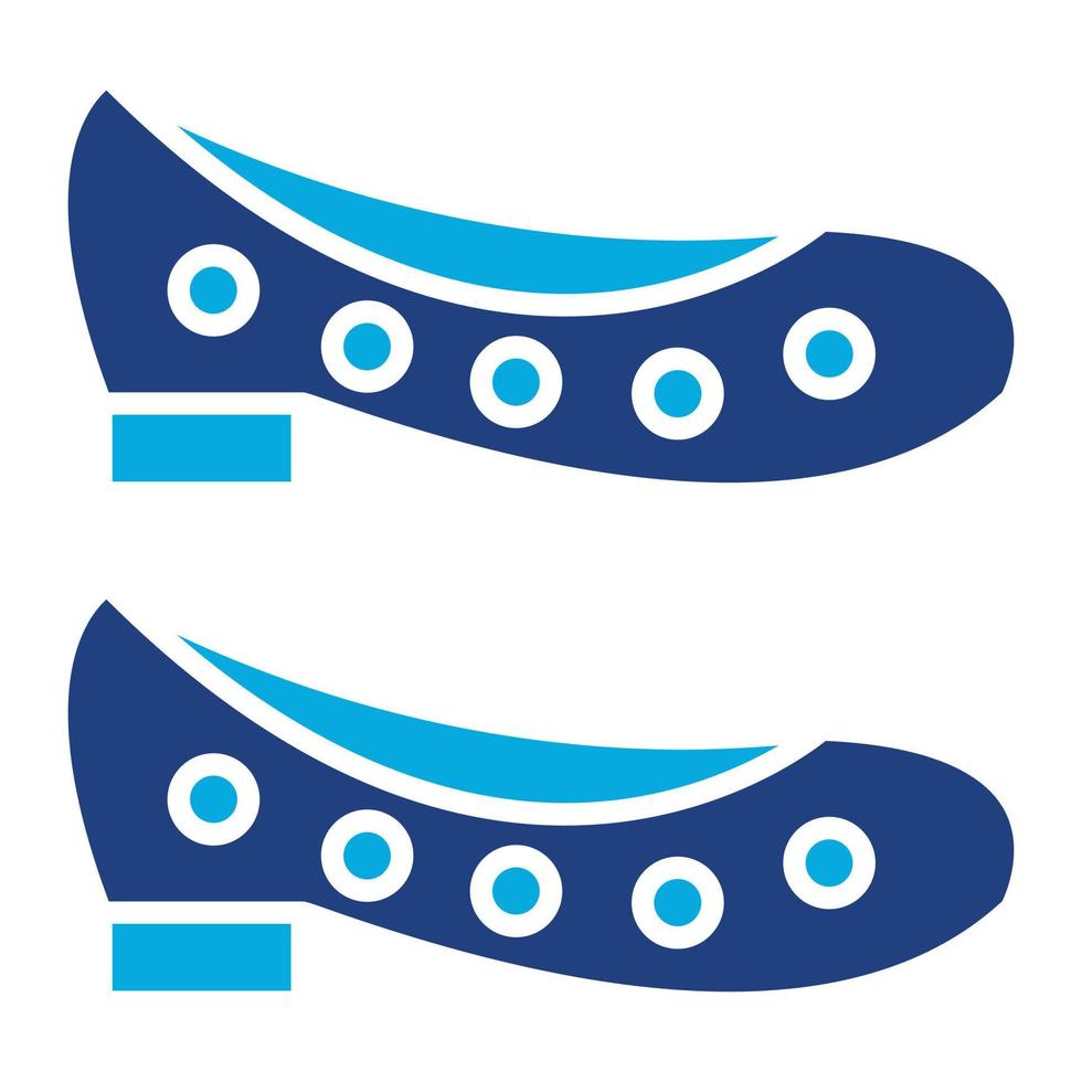 icona di due colori del glifo delle scarpe piatte vettore