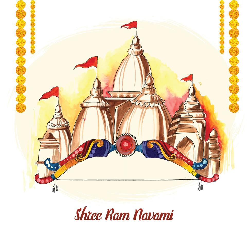 sfondo della carta del festival di shri ram navami vettore