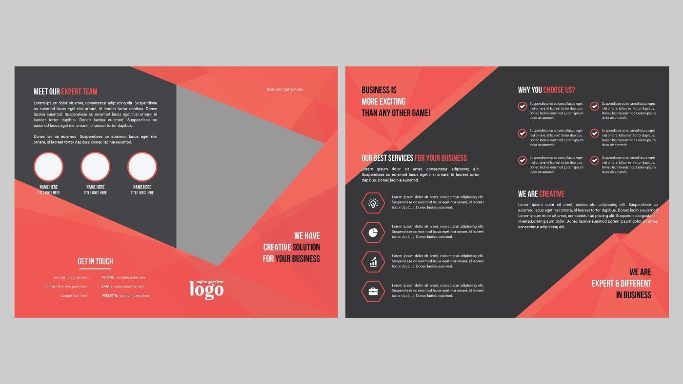 design brochure ad angolo geometrico per uso professionale vettore