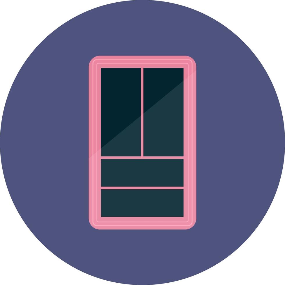finestra rosa, illustrazione, vettore su sfondo bianco.