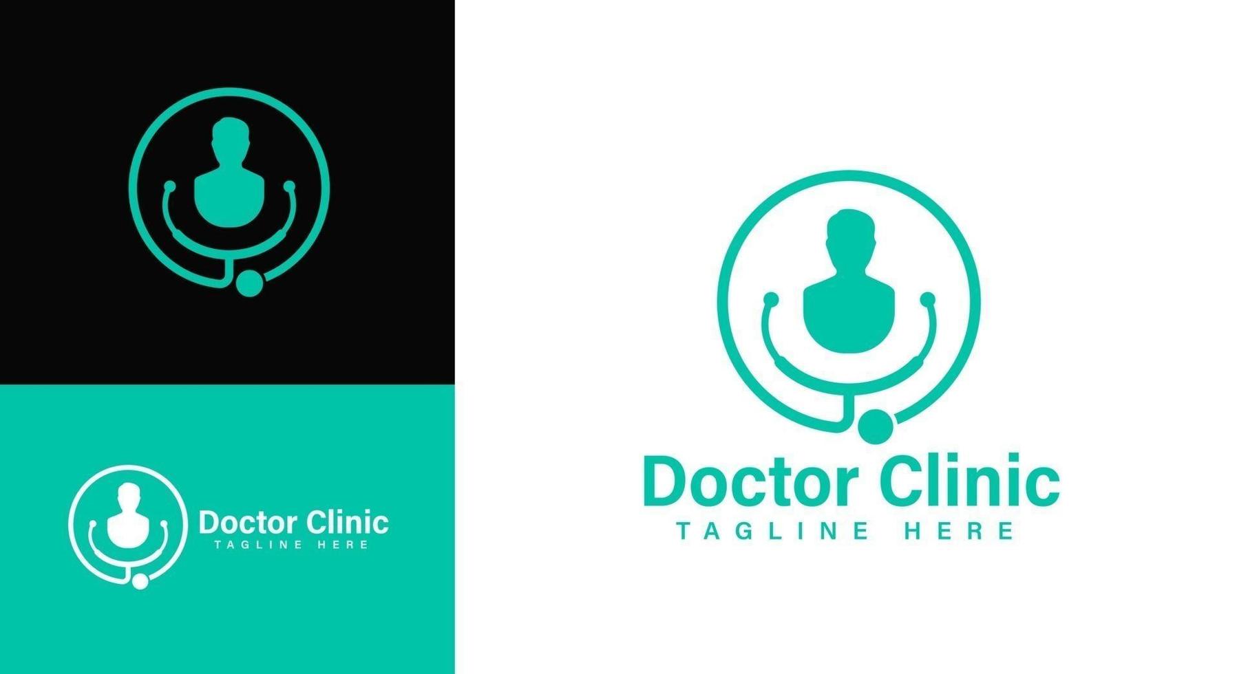modello di logo di identità della clinica medica, medica, ospedaliera e sanitaria. illustrazione del logo vettoriale
