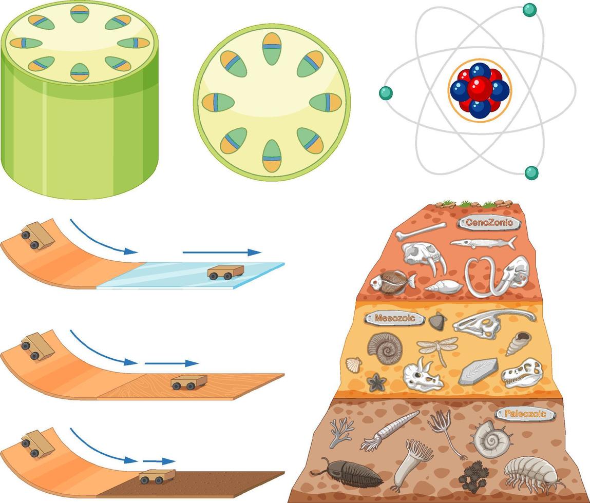 set di attrezzature necessarie per esperimenti scientifici vettore