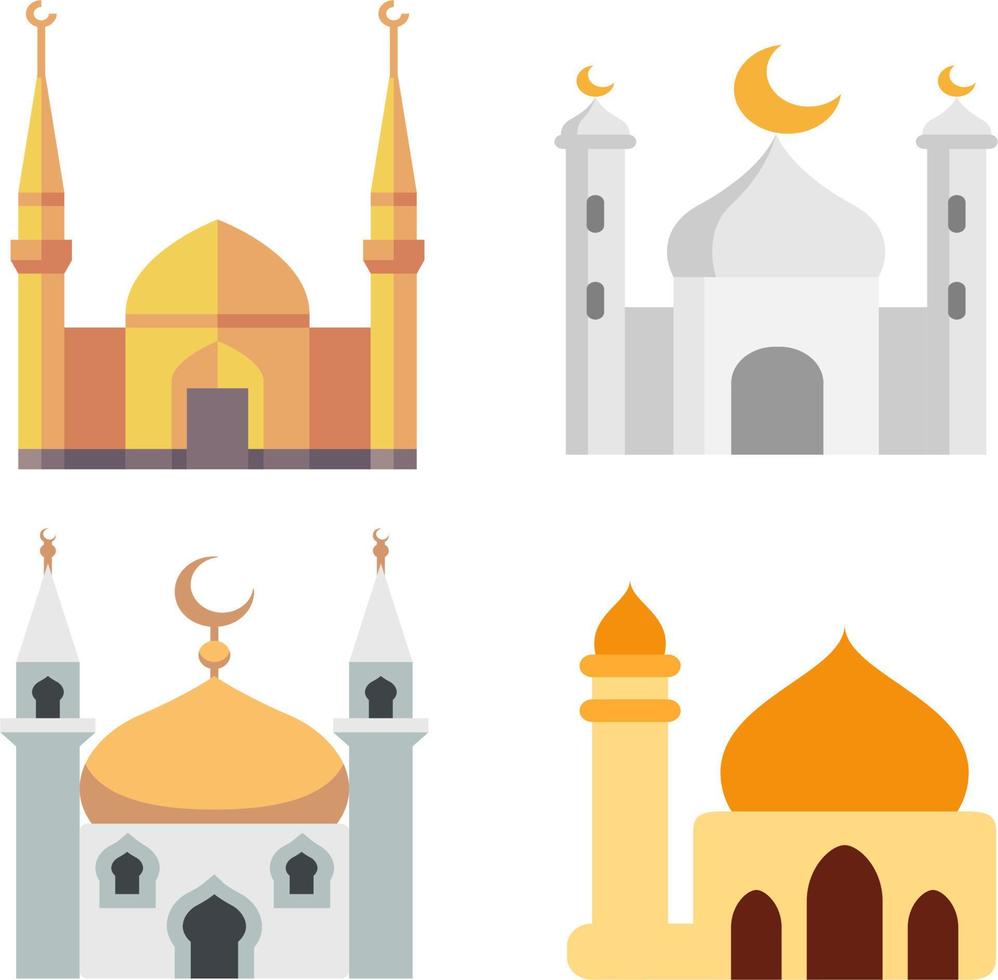 moschea vector set quattro modelli ramadan