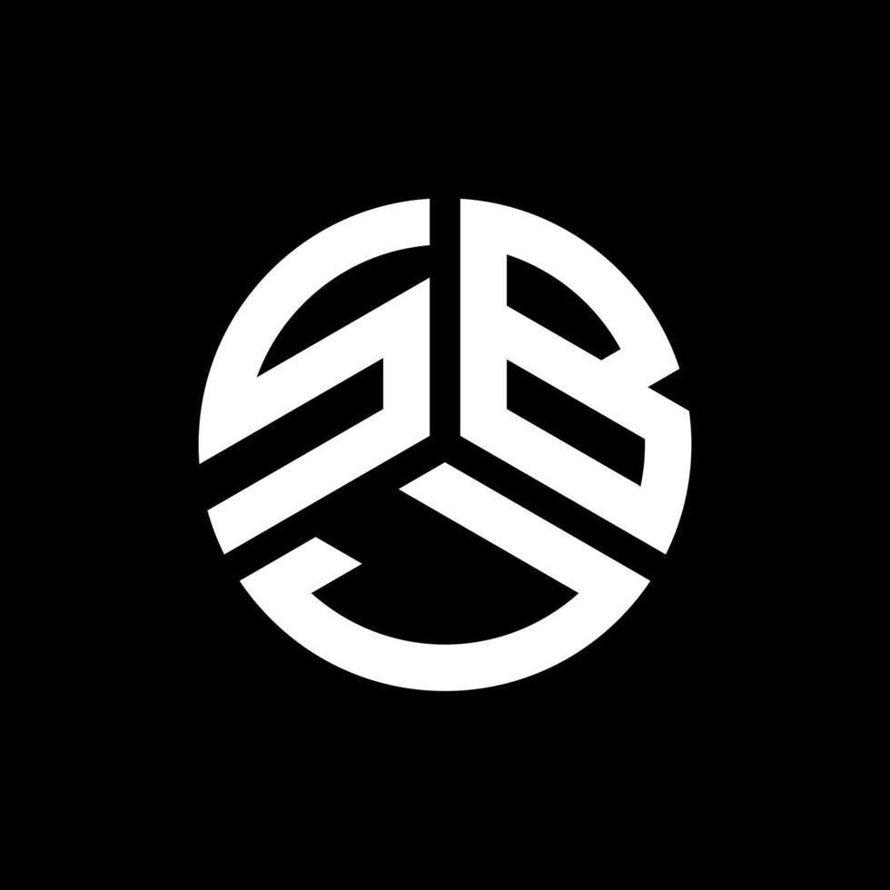 sbj lettera logo design su sfondo nero. sbj creative iniziali lettera logo concept. disegno della lettera sbj. vettore