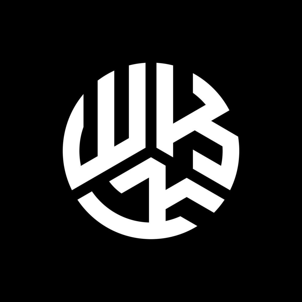 wkk lettera logo design su sfondo nero. wkk creative iniziali lettera logo concept. design della lettera wkk. vettore