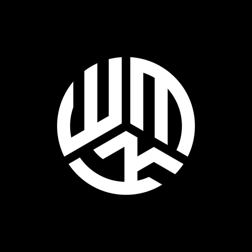 wmk lettera logo design su sfondo nero. wmk creative iniziali lettera logo concept. disegno della lettera wmk. vettore