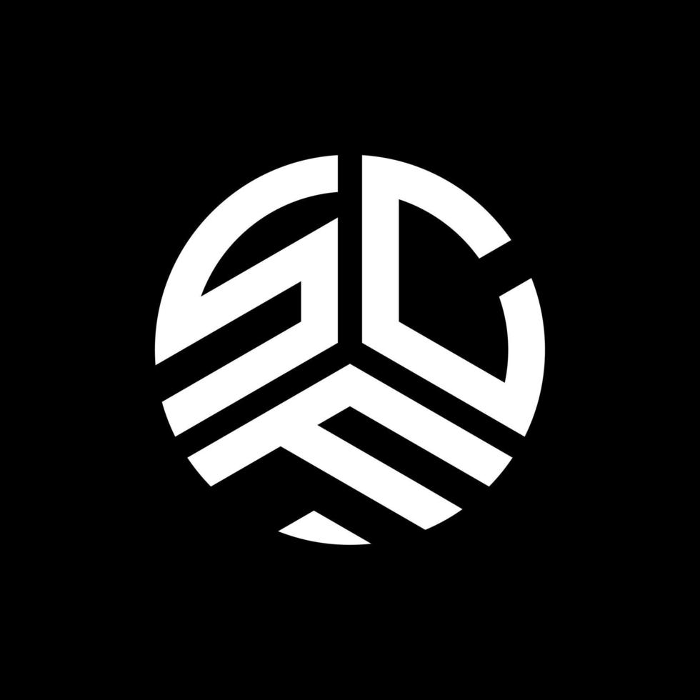 scf lettera logo design su sfondo nero. scf creative iniziali lettera logo concept. disegno della lettera scf. vettore