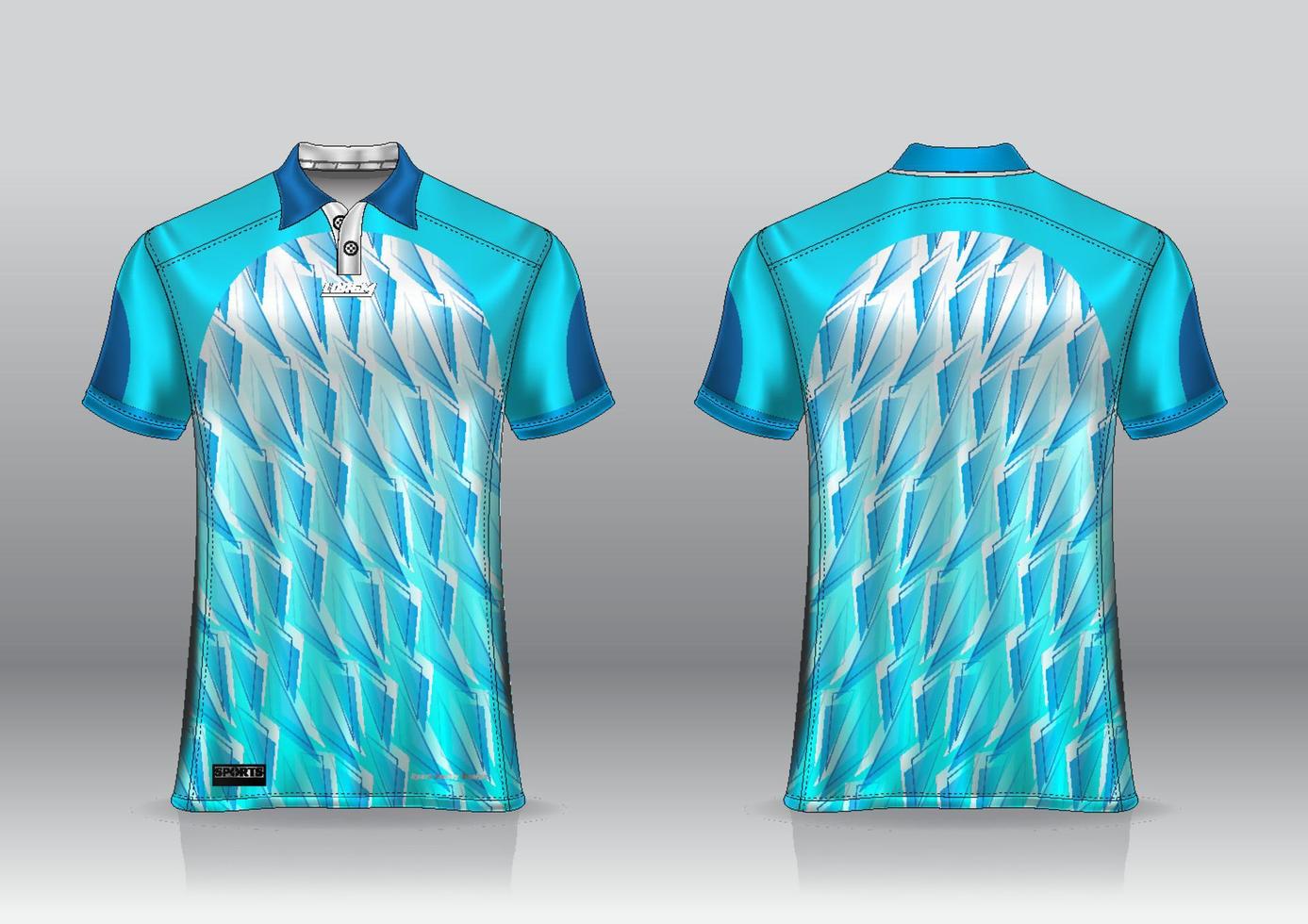 polo design in jersey per sport all'aperto vista frontale e posteriore vettore