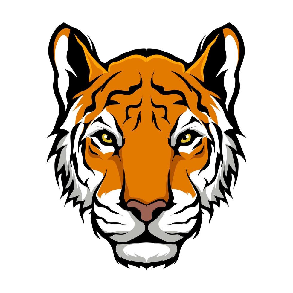 testa mascotte animale tigre per sport ed eSport logo illustrazione vettoriale