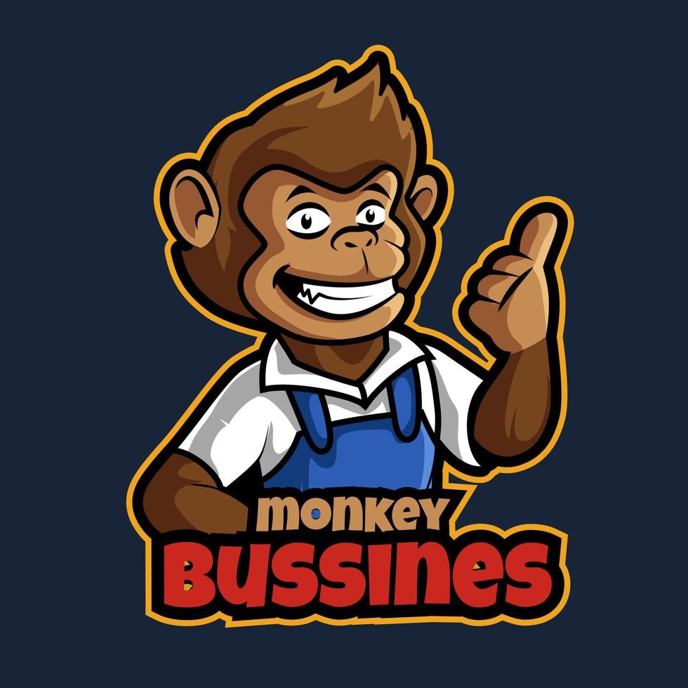 vettore di logo della mascotte di affari della scimmia