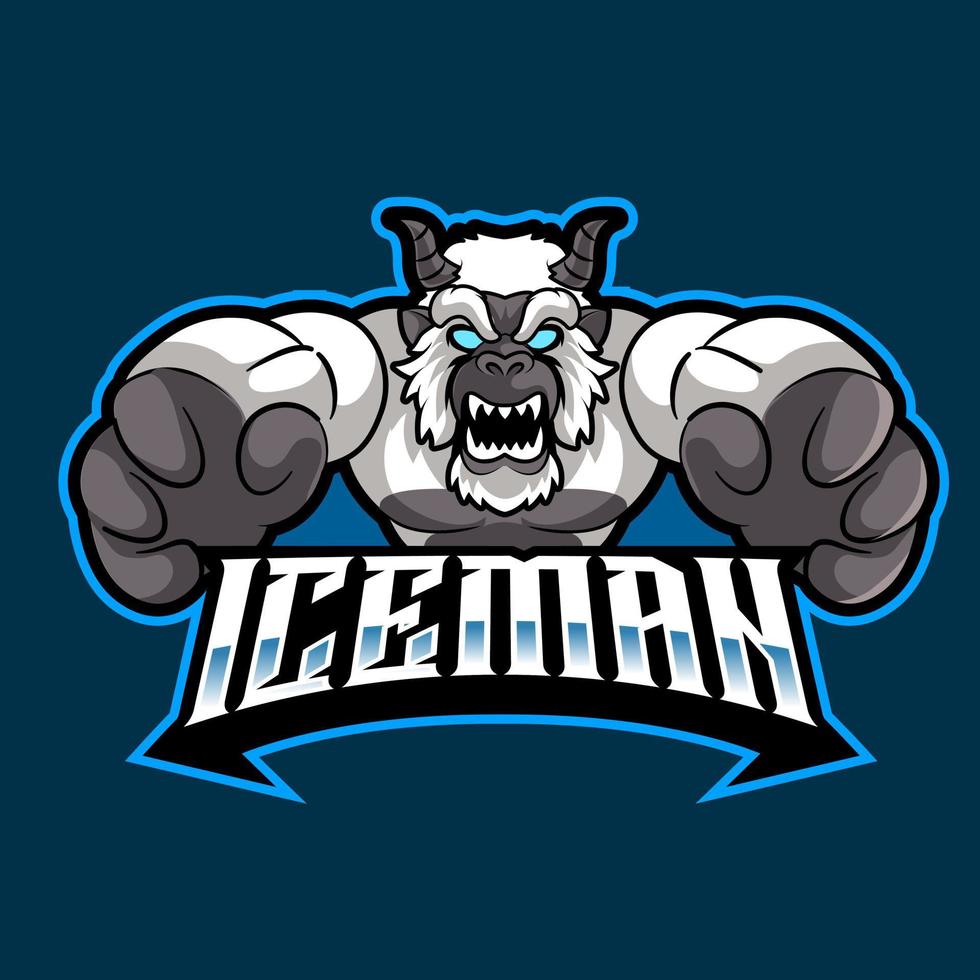illustrazione vettoriale del logo della mascotte dell'uomo di ghiaccio