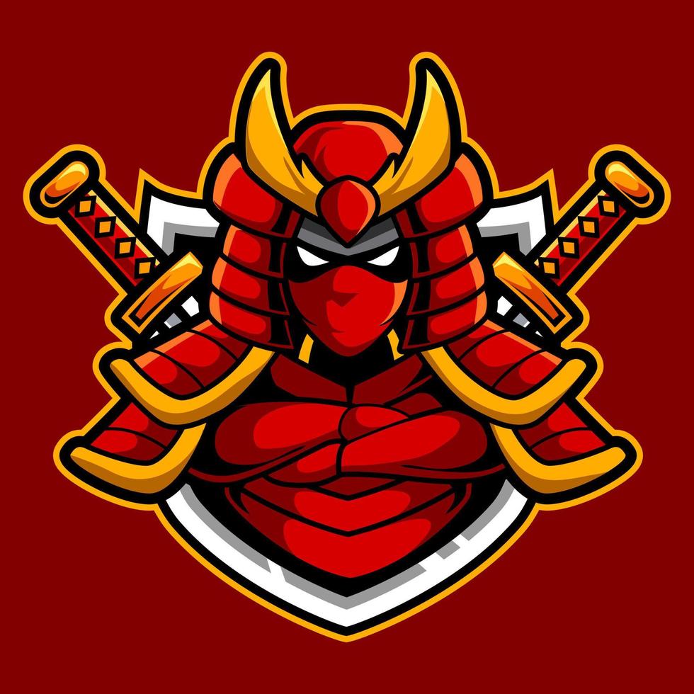 illustrazione vettoriale del logo della mascotte del samurai