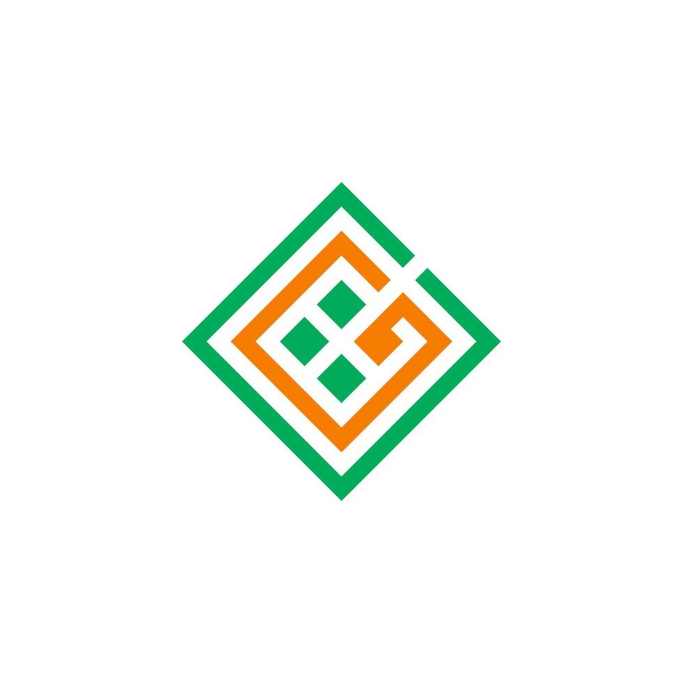 lettera gc quadrato linea geometrica design logo vettoriale