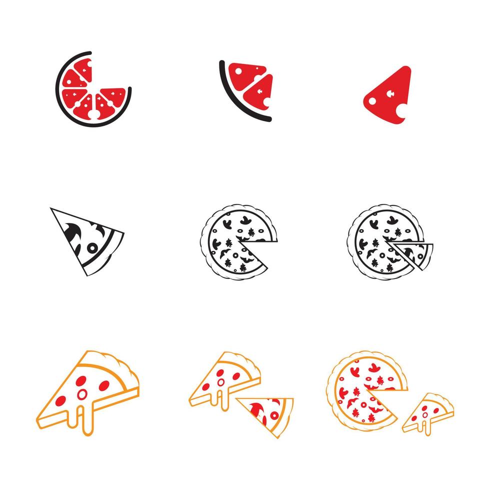 disegno del logo della pizza vettore