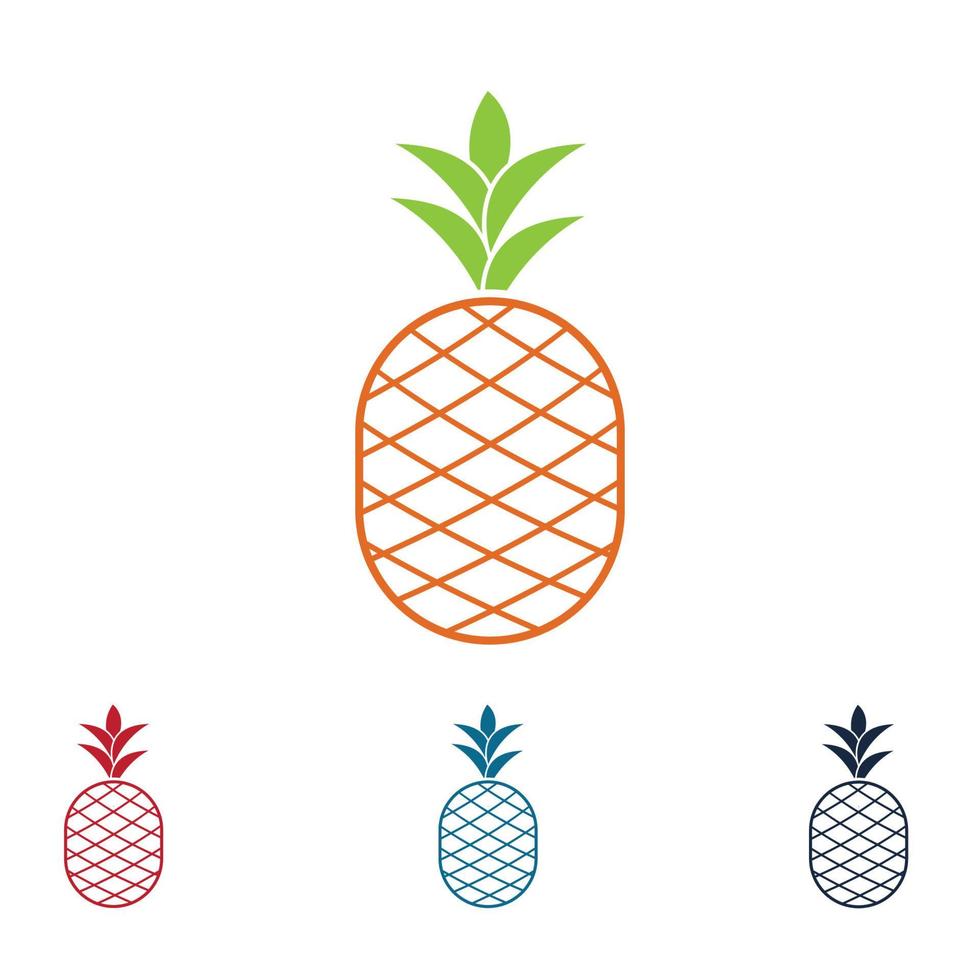 illustrazione vettoriale di frutta tropicale di ananas.