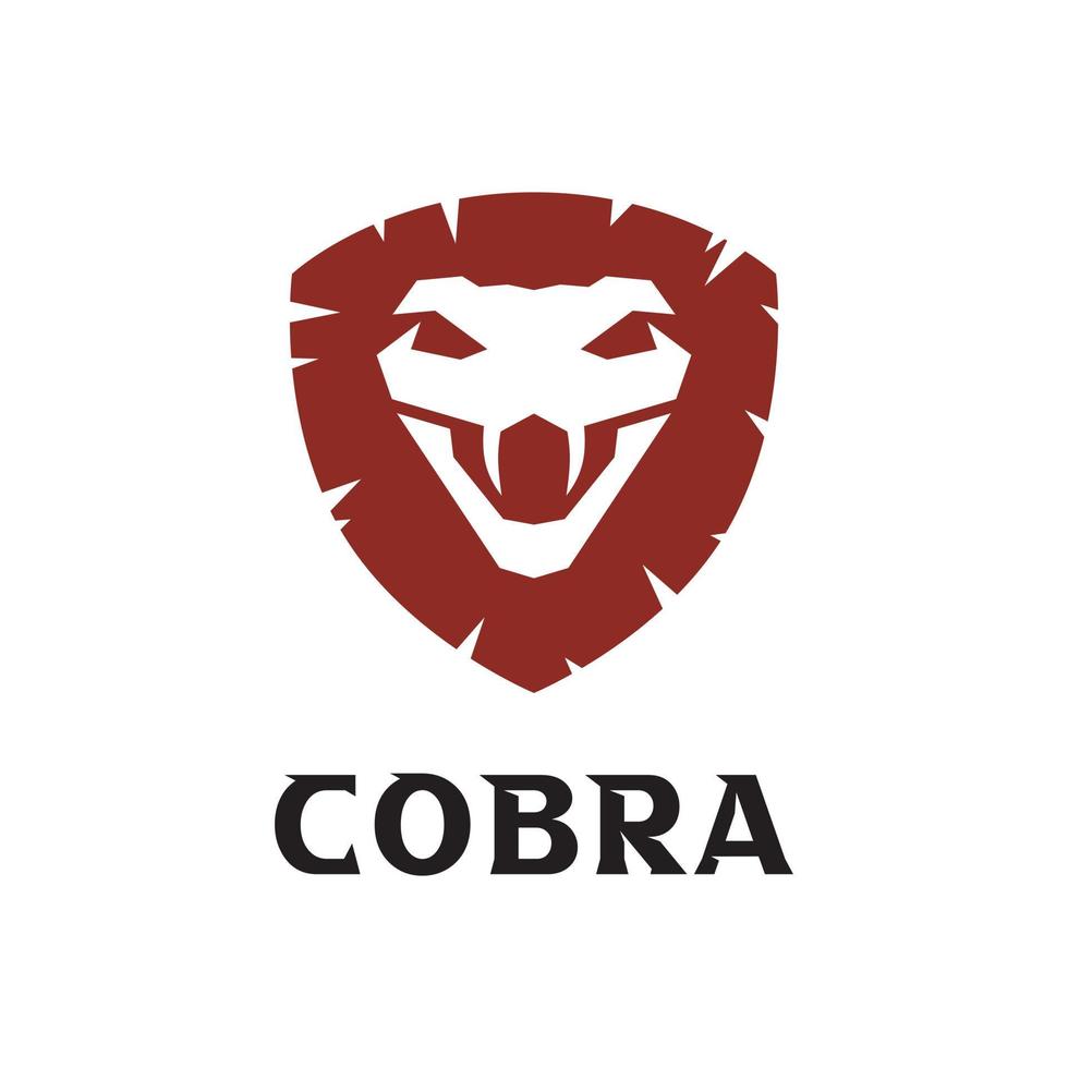 cobra testa di serpente antico scudo emblema distintivo etichetta logo disegno vettoriale