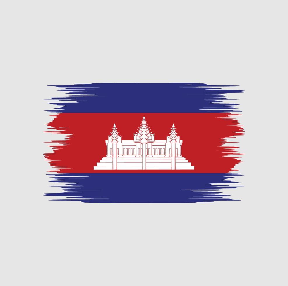 pennello bandiera cambogia vettore