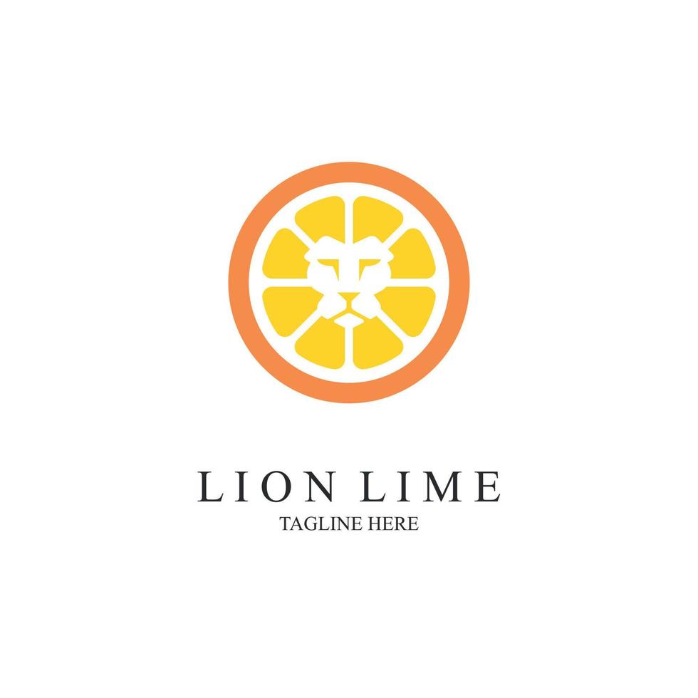 disegno del modello logo leone lime limone per marchio o azienda e altro vettore