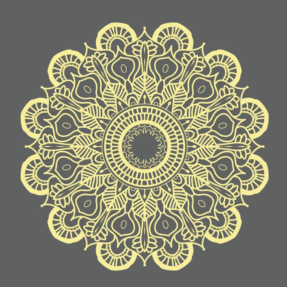 design di sfondo mandala ornamentale di lusso, motivo a forma di mandala per henné vettore